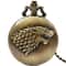Wolf Head Engraved Pocket Watch Necklace For Men Vintage Quartz Timepiece Gift 4