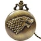 Wolf Head Engraved Pocket Watch Necklace For Men Vintage Quartz Timepiece Gift 7
