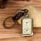 Vintage Bronze Pocket Watch Keychain antique pocket watch quartz square pendant with dual time design