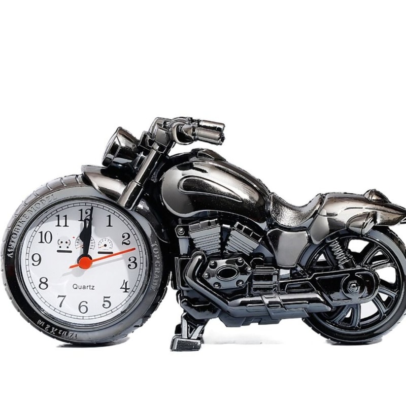 Modern Motorcycle Desk Clock with Alarm Vintage Bike Decor Quartz motorcycle alarm clock