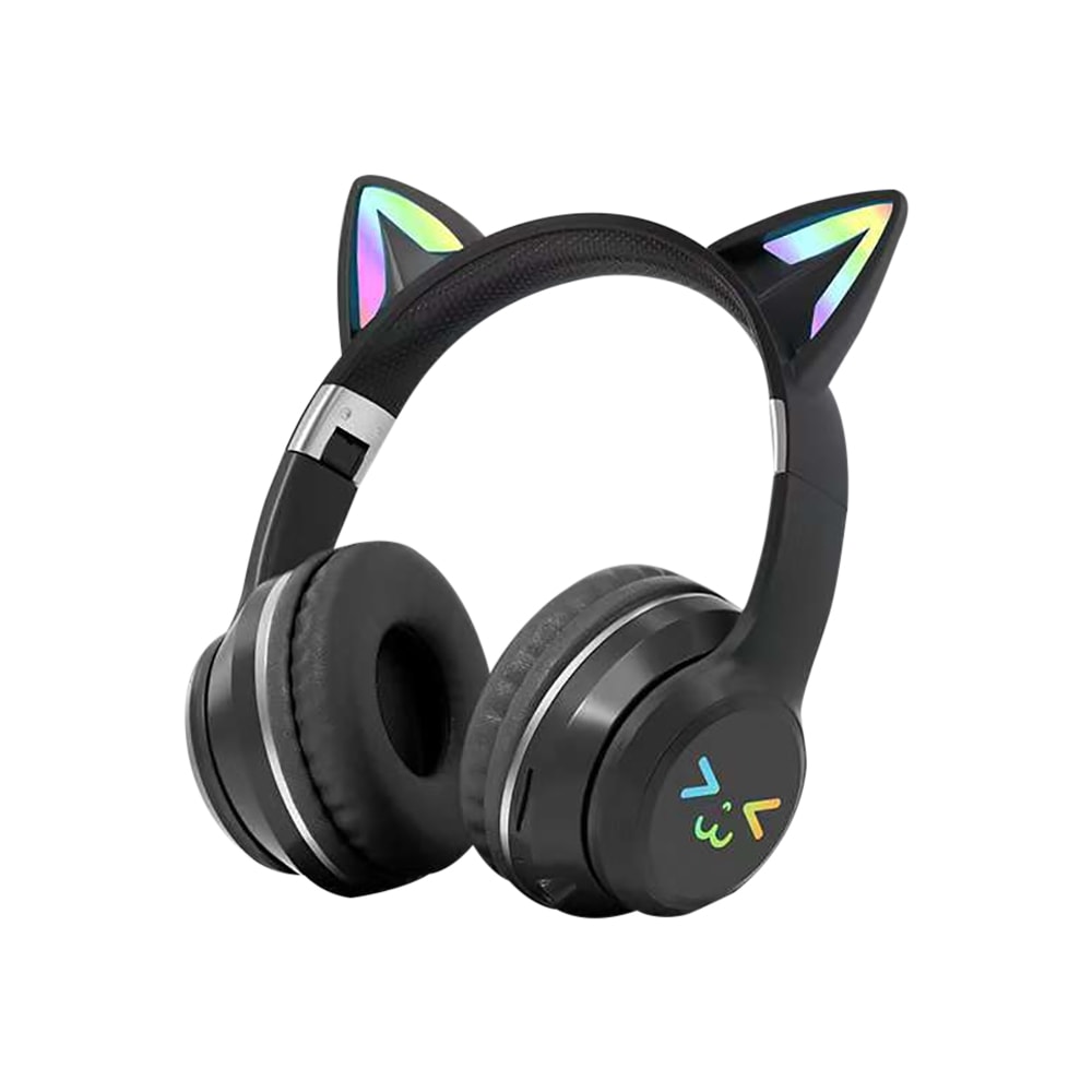 RGB Cat Ear Wireless Headphones With LED Lights Bluetooth Stereo Sound For Kids And Girls 0