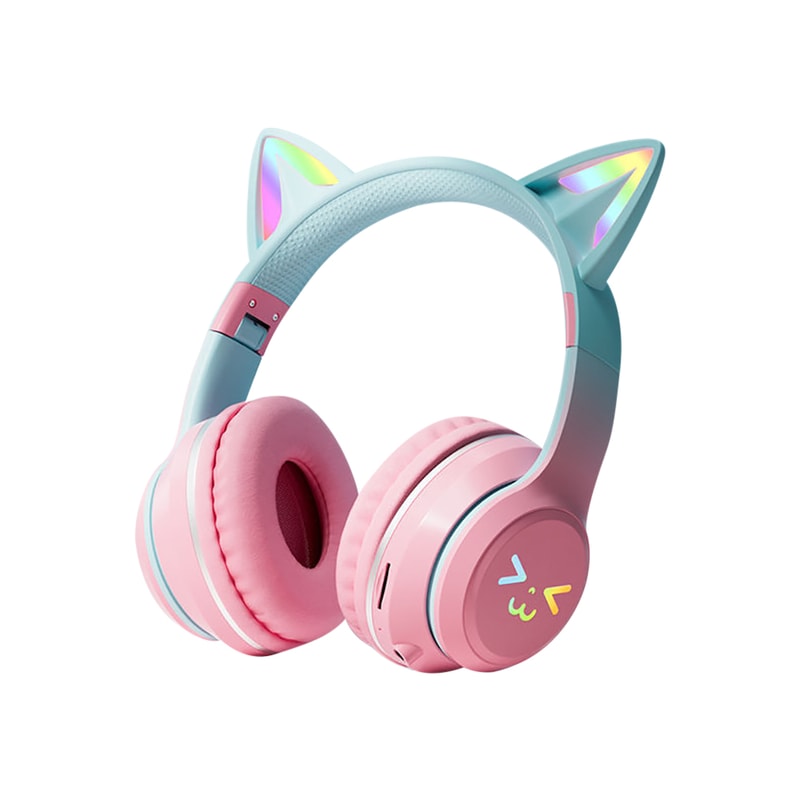RGB Cat Ear Wireless Headphones With LED Lights Bluetooth Stereo Sound For Kids And Girls 3