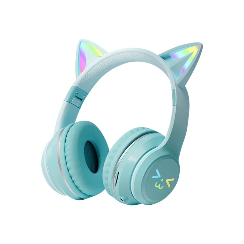 RGB Cat Ear Wireless Headphones With LED Lights Bluetooth Stereo Sound For Kids And Girls 6