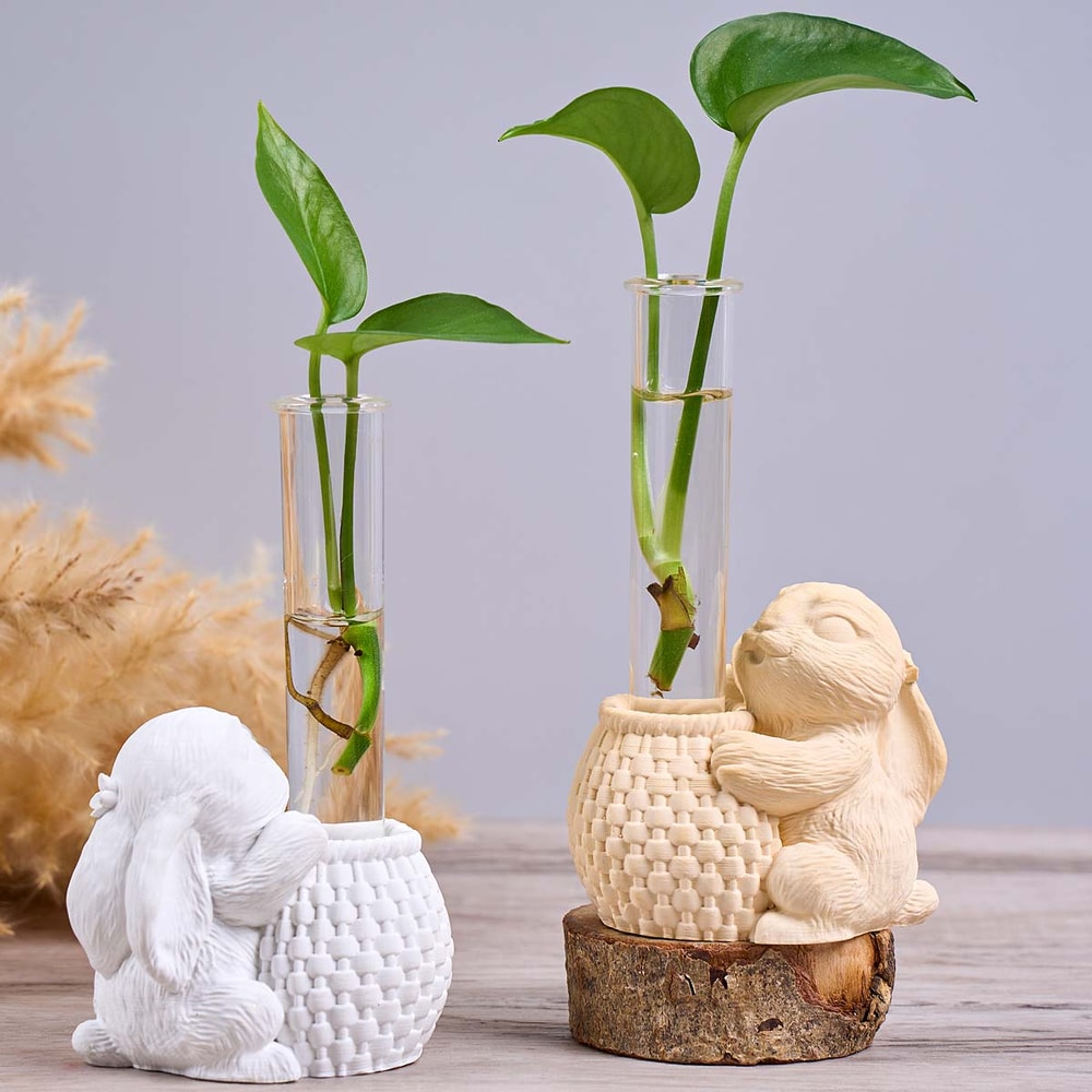 Cute Easter Bunny Silicone Candle Holder Mold For DIY Resin Plaster Crafts 1