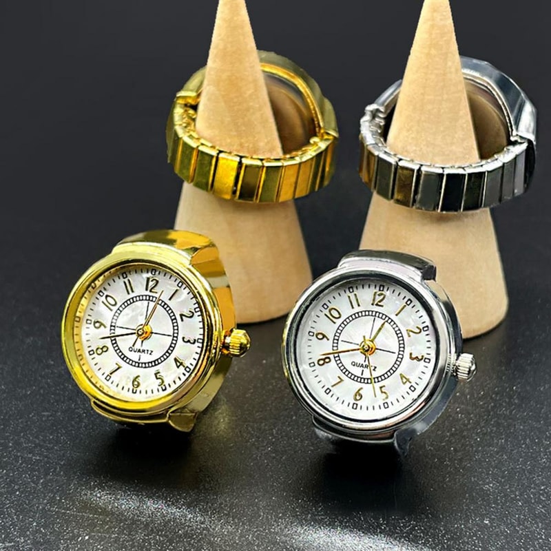 Adjustable Ring Watch Quartz Couple Timepiece Stylish Finger Watch for Men Women