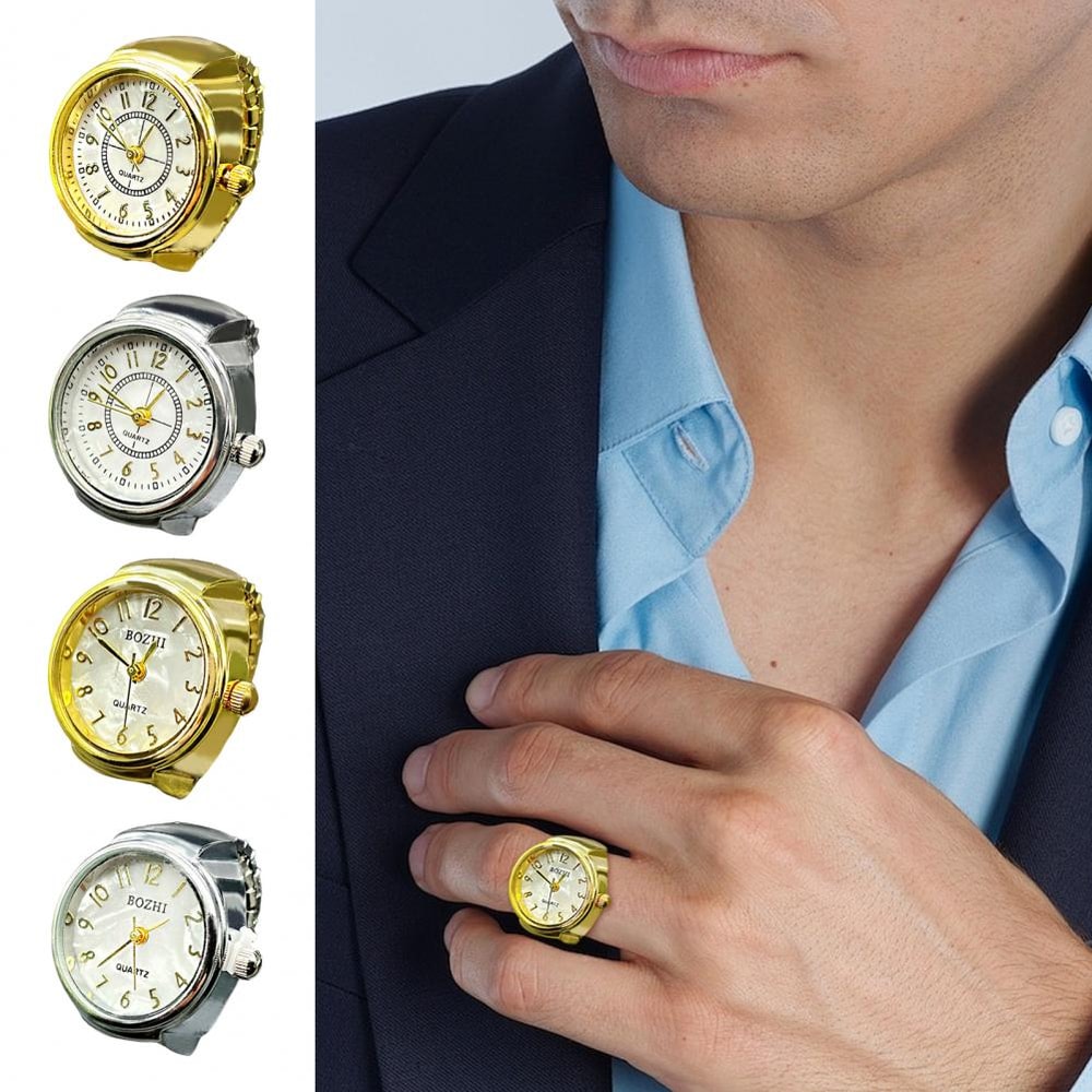 Adjustable Ring Watch Quartz Couple Timepiece Stylish Finger Watch for Men Women
