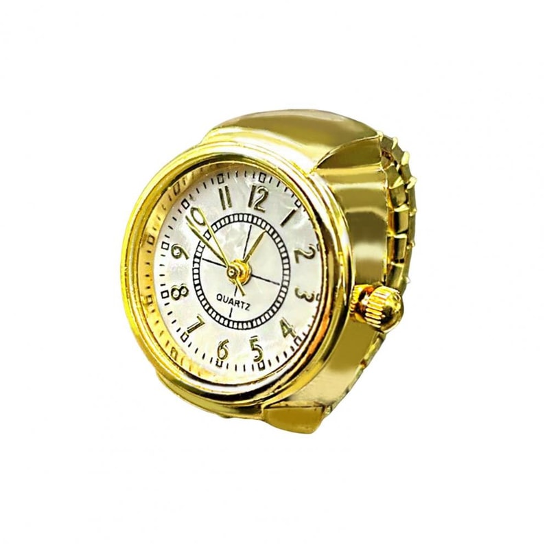 Adjustable Ring Watch Quartz Couple Timepiece Stylish Finger Watch for Men Women