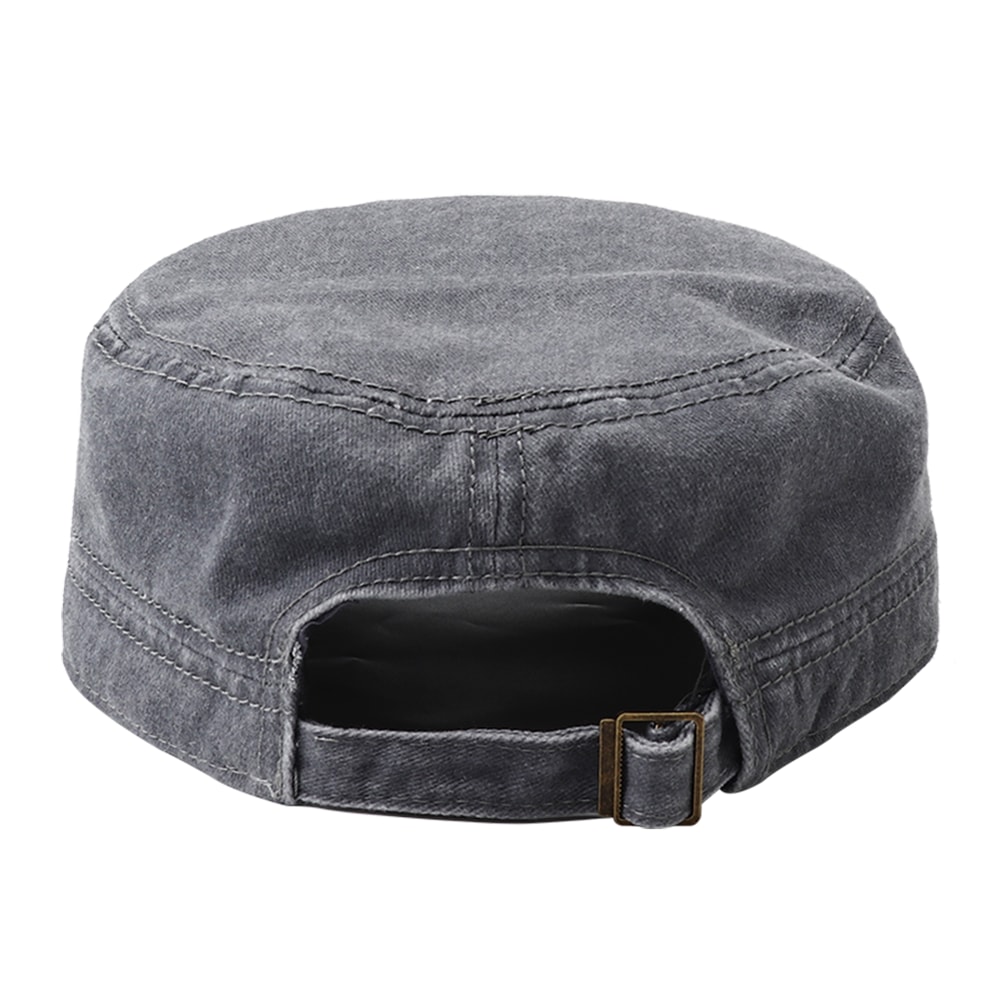 Embroidered Military Flat Top Hat Cotton Army Cap Adjustable Unisex