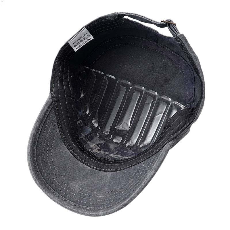 Embroidered Military Flat Top Hat Cotton Army Cap Adjustable Unisex