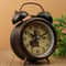Vintage Silent Metal Alarm Clock with Night Light Retro Bedside Clock for Bedroom Decor