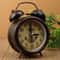 Vintage Silent Metal Alarm Clock with Night Light Retro Bedside Clock for Bedroom Decor