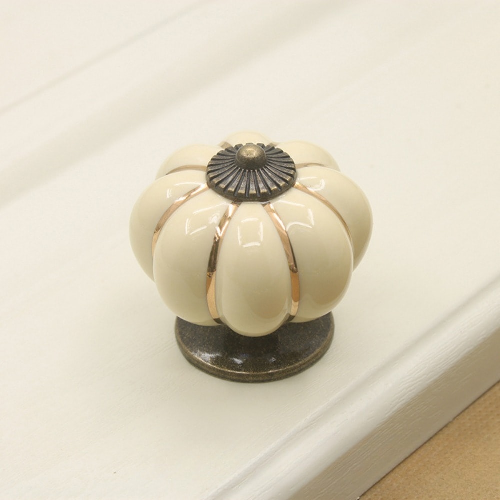 Vintage Pumpkin Ceramic Cabinet Knobs Decorative Drawer Pulls For Kitchen Cabinets And Furniture 3