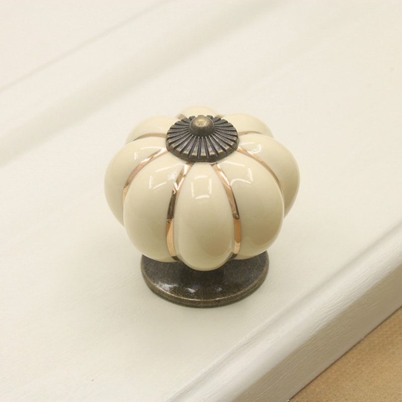 Vintage Pumpkin Ceramic Cabinet Knobs Decorative Drawer Pulls For Kitchen Cabinets And Furniture 3