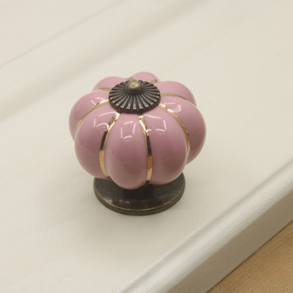 Vintage Pumpkin Ceramic Cabinet Knobs Decorative Drawer Pulls For Kitchen Cabinets And Furniture 4