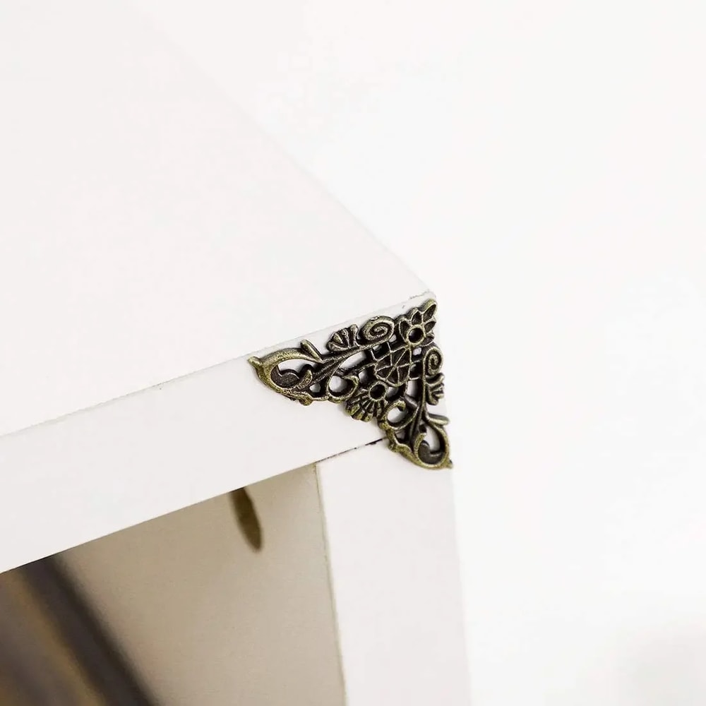 Antique Corner Protectors Set Vintage Furniture Edge Guards for Boxes Books Desks