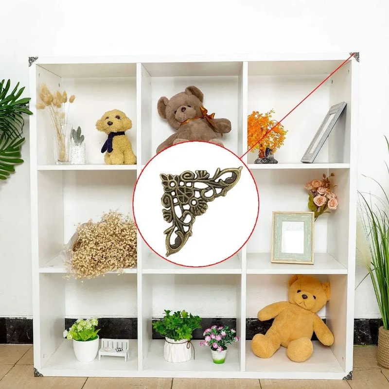 Antique Corner Protectors Set Vintage Furniture Edge Guards for Boxes Books Desks