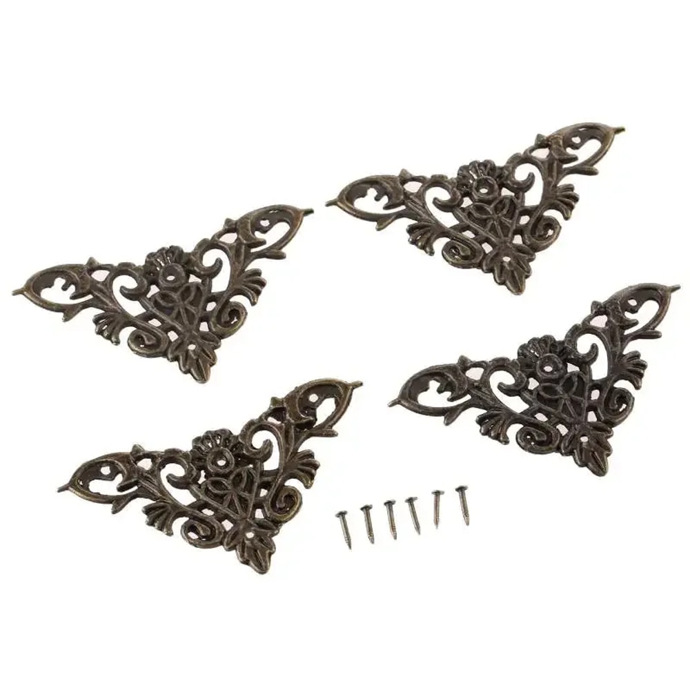 Antique Corner Protectors Set Vintage Furniture Edge Guards for Boxes Books Desks