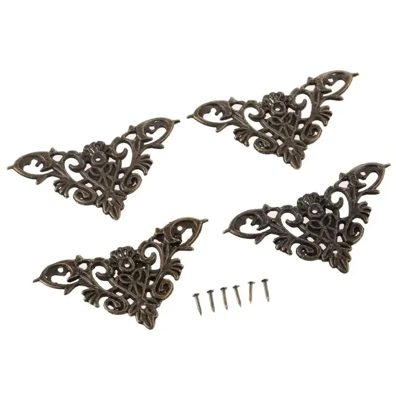 Antique Corner Protectors Set Vintage Furniture Edge Guards for Boxes Books Desks