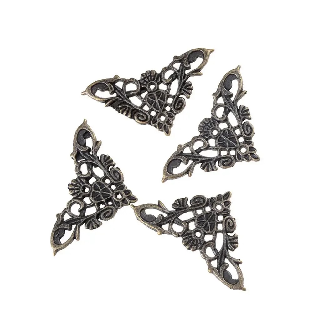 Antique Corner Protectors Set Vintage Furniture Edge Guards for Boxes Books Desks