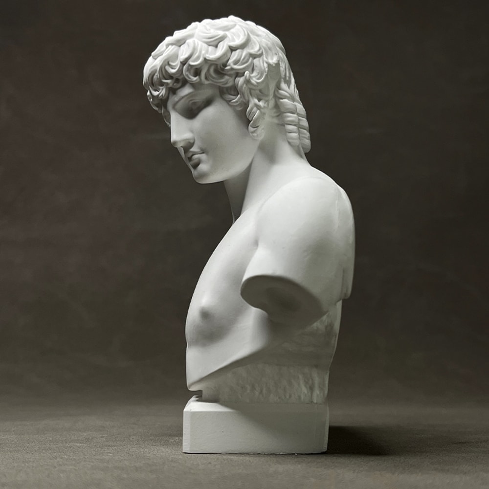 Classical Antinous Bust Sculpture Greek Statue Decor Aesthetic White Bust Statue For Home Office 1