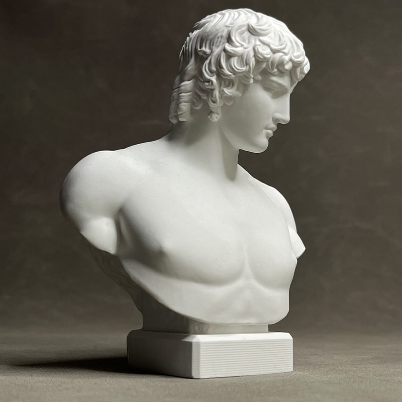 Classical Antinous Bust Sculpture Greek Statue Decor Aesthetic White Bust Statue For Home Office 3
