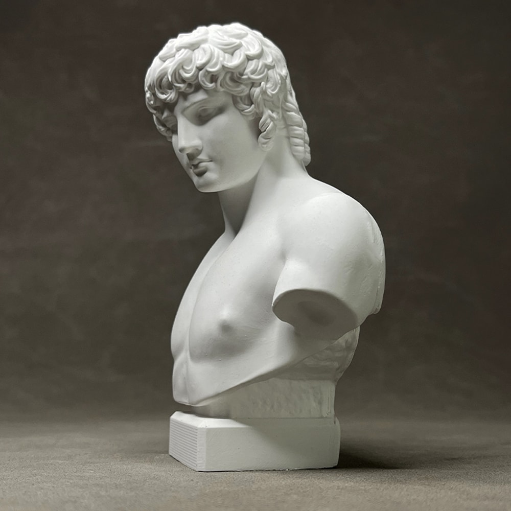 Classical Antinous Bust Sculpture Greek Statue Decor Aesthetic White Bust Statue For Home Office 4