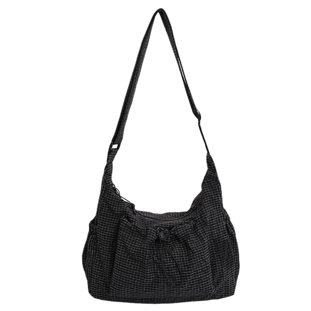 Korean Plaid Crossbody Bag Lightweight Quilted Shoulder Tote for Everyday Style