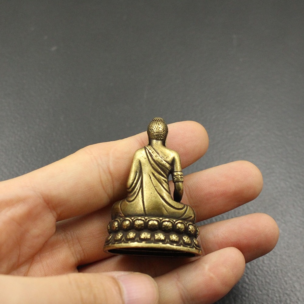 Mini Sakyamuni Buddha Statue Pure Copper Zen Desktop Decor Spiritual Ornament 3