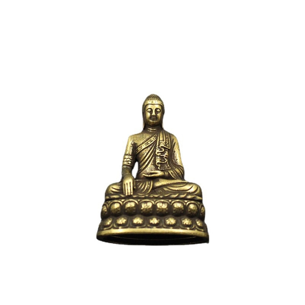 Mini Sakyamuni Buddha Statue Pure Copper Zen Desktop Decor Spiritual Ornament 0