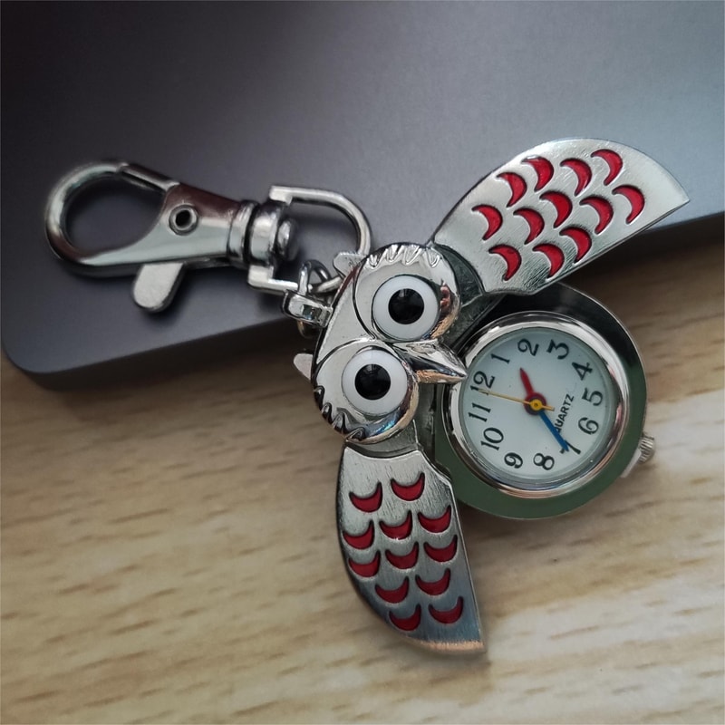 Retro Cartoon Pocket Watch Necklace for Kids Vintage Flip Pendant Watch for Students