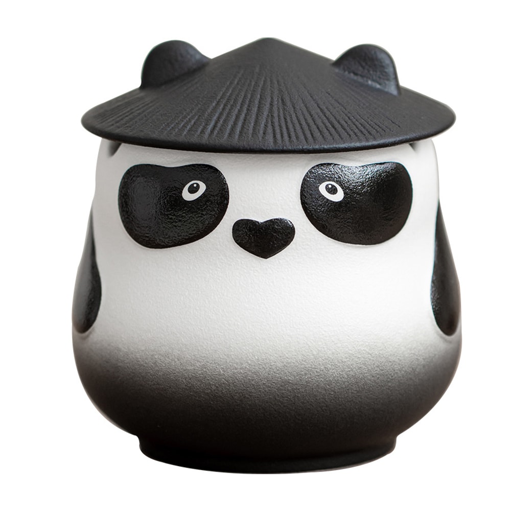 Cute Panda Ceramic Ashtray With Lid Windproof Smokeless Home Decor 0