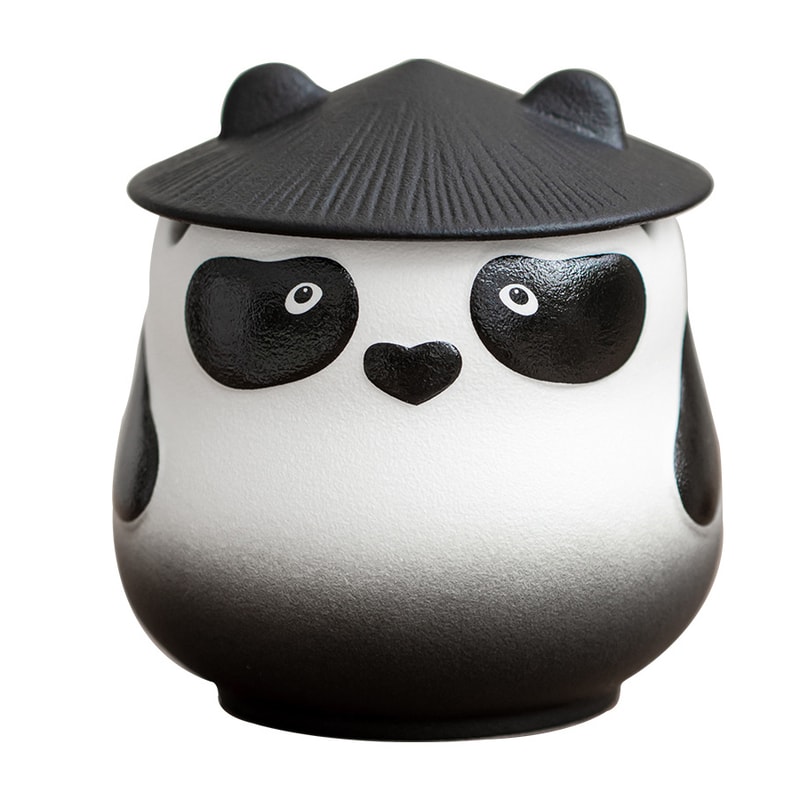 Cute Panda Ceramic Ashtray With Lid Windproof Smokeless Home Decor 0