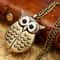 Vintage Owl Pocket Watch Necklace Retro Quartz Pendant Timepiece Gift