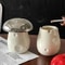 Mushroom Ceramic Ashtray With Lid Cute Decorative Smokeless Ash Holder 0