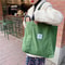 Eco Cotton Canvas Tote Bag Reusable Shoulder Bag For School Shopping Daily Use 0