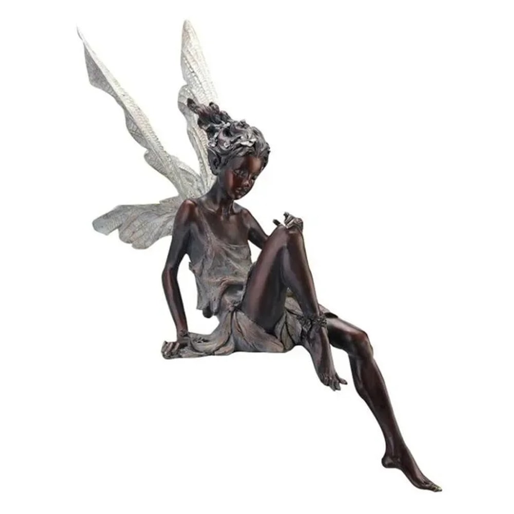 Enchanted Garden Fairy Flute Statue Resin Angel Outdoor Decor 2