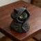 Mystical Hooded Cat Statue Gothic Resin Decor For Home Garden Desk 2
