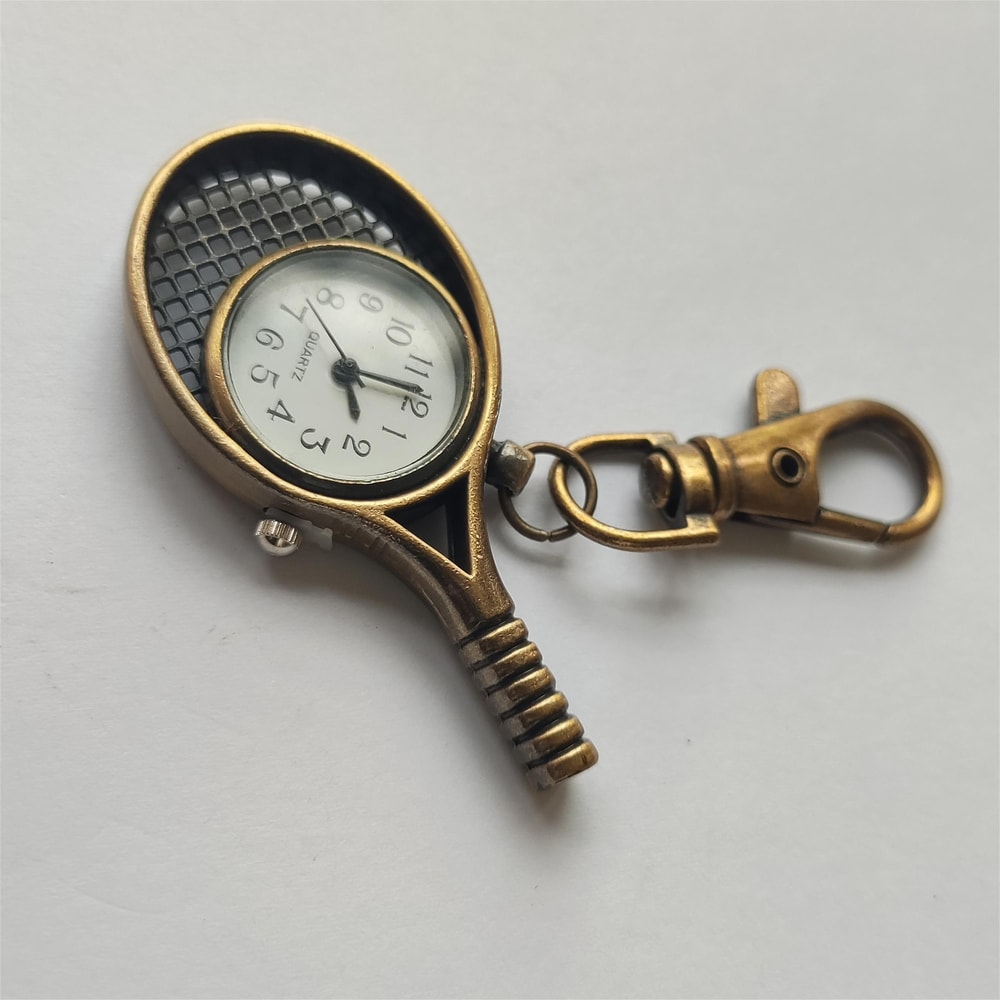 Vintage Mini Tennis Racket Pendant Necklace Watch For Women And Men 0