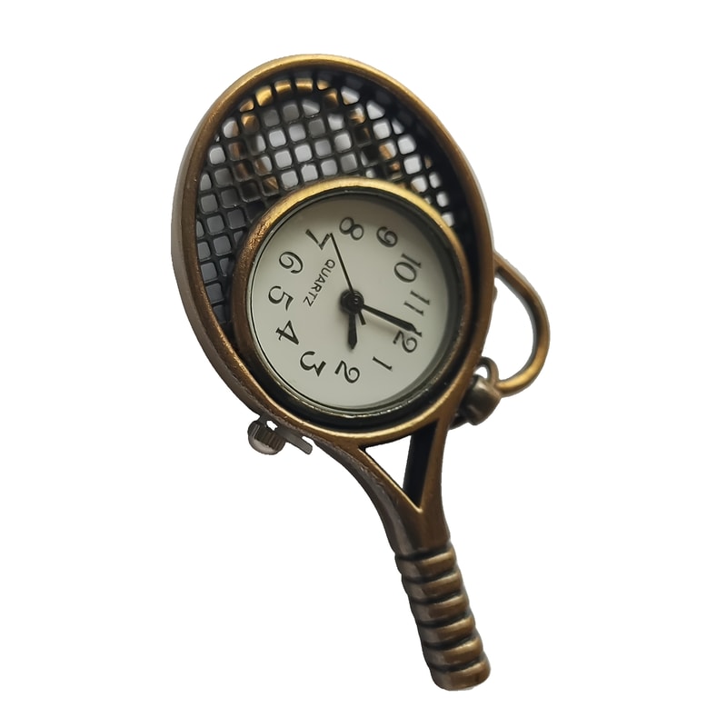 Vintage Mini Tennis Racket Pendant Necklace Watch For Women And Men 4