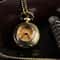 Vintage Glass Dome Pocket Watch Necklace Pendant for Women Retro Chain Clock Jewelry