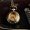 Vintage Glass Dome Pocket Watch Necklace Pendant for Women Retro Chain Clock Jewelry