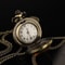 Vintage Glass Dome Pocket Watch Necklace Pendant for Women Retro Chain Clock Jewelry