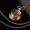 Vintage Glass Dome Pocket Watch Necklace Pendant for Women Retro Chain Clock Jewelry