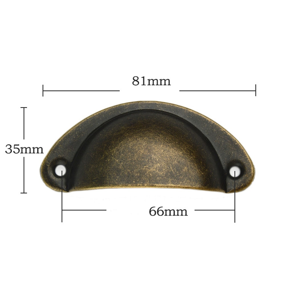 Vintage Antique Brass Shell Cabinet Handle for Drawers and Cupboards