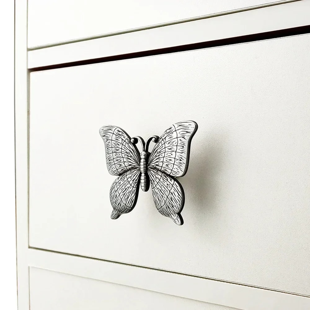 Vintage Butterfly Cabinet Knob Zinc Alloy Decorative Drawer Handle For Kids Room Furniture 4