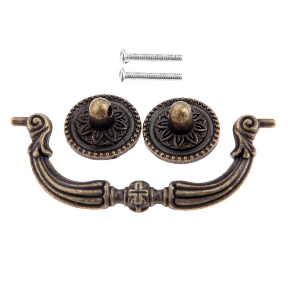 Antique Bronze Drawer Pull Handle for Wood Boxes and Cabinets Vintage European Hardware