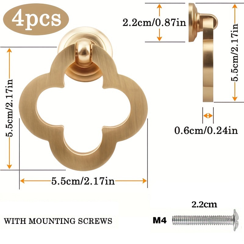Modern Zinc Alloy Cabinet Knobs Set Decorative Drawer Pulls & Door Handles with Screws