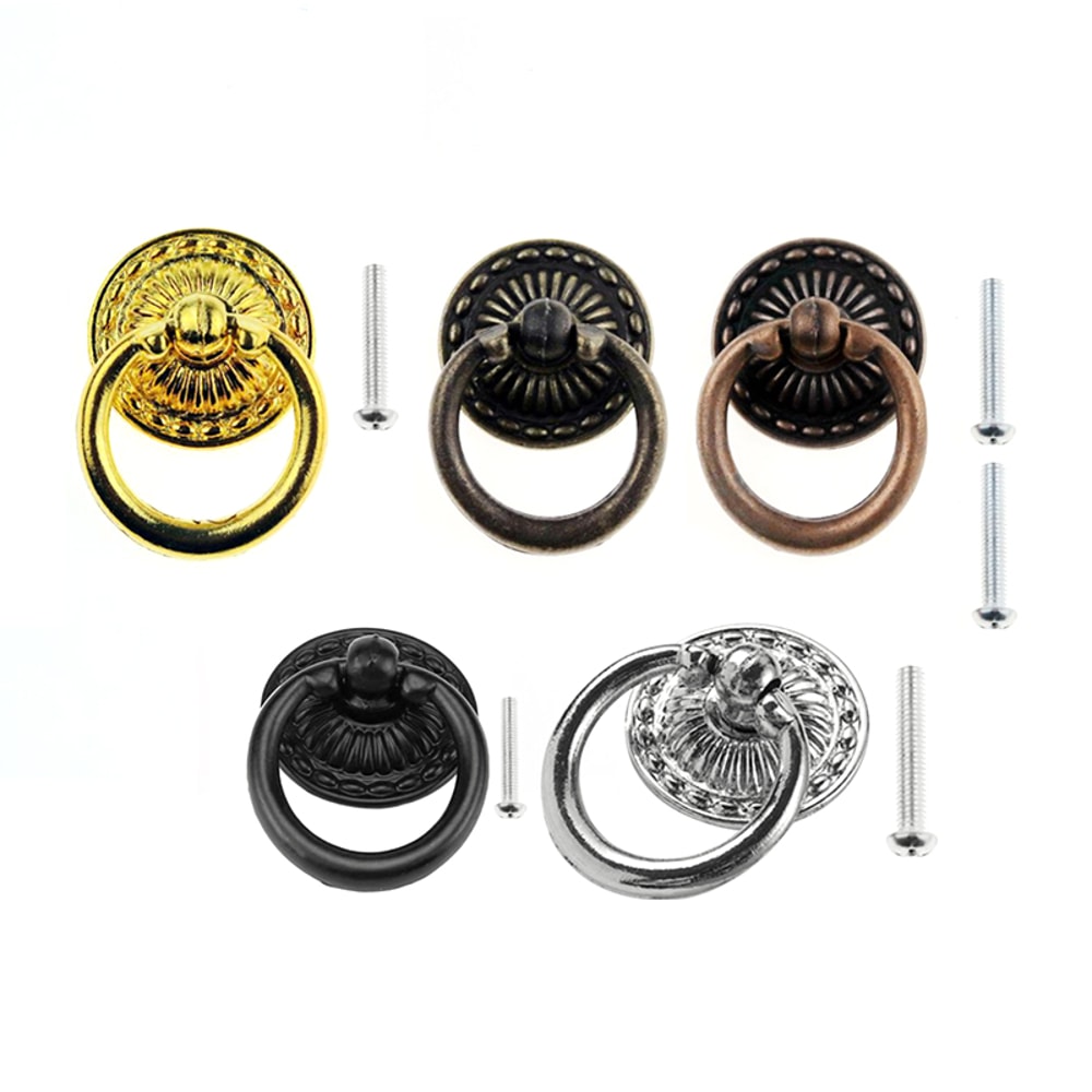 Vintage Ring Drawer Pull Handle Antique Zinc Alloy Cabinet Knob