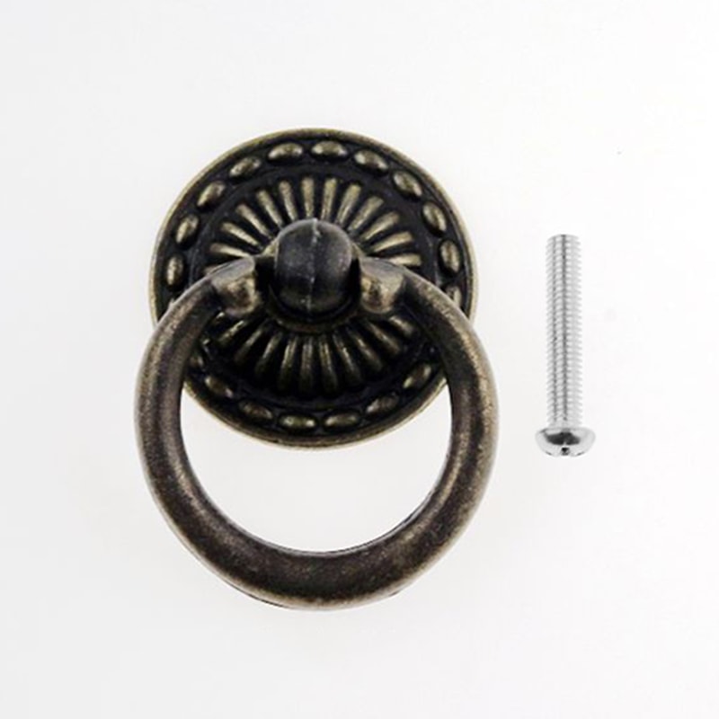 Vintage Ring Drawer Pull Handle Antique Zinc Alloy Cabinet Knob