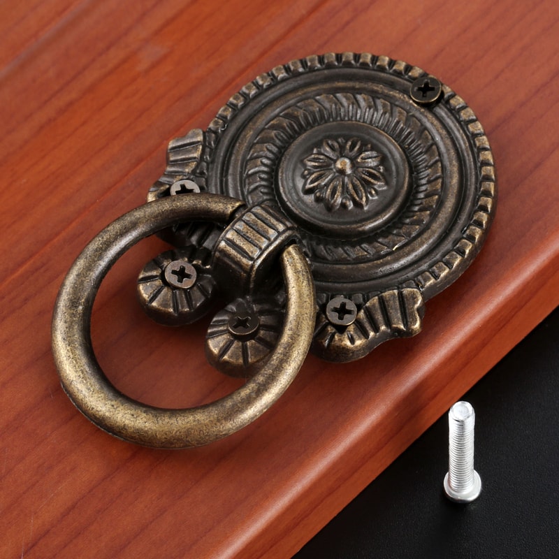 Antique Bronze Cabinet Ring Pull Handle for Drawers and Doors